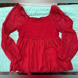 Torrid lace red top